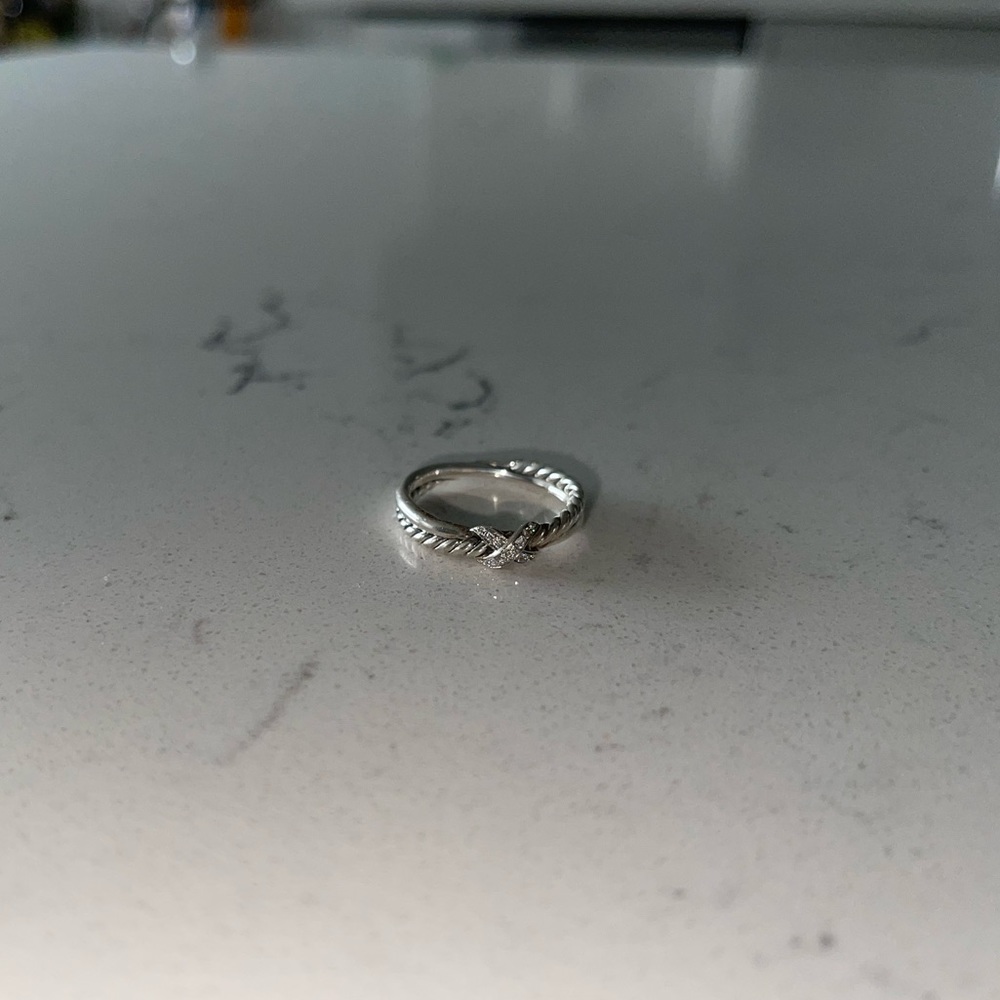 David Yurman Petite X Ring with Diamonds